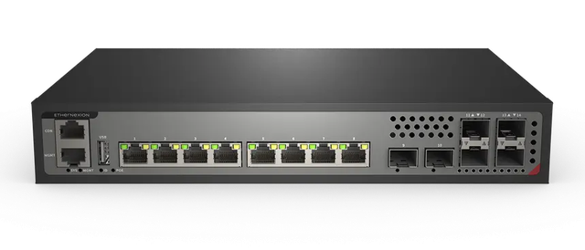 S3708GP-2X-SI, 8x1GBase-T(PoE+30W),2x10GSFP+, Support, L3 Management Switch 商品配图