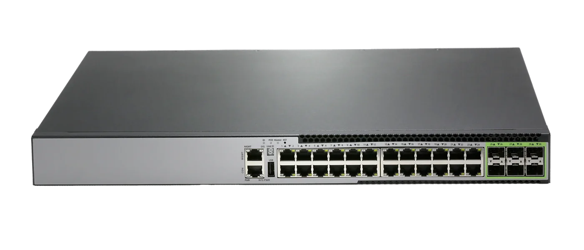 S3724GP-6X-EI, 24x1GBase-T(PoE++90W)+6x10GSFP+, Support, L3 Management PoE Switch