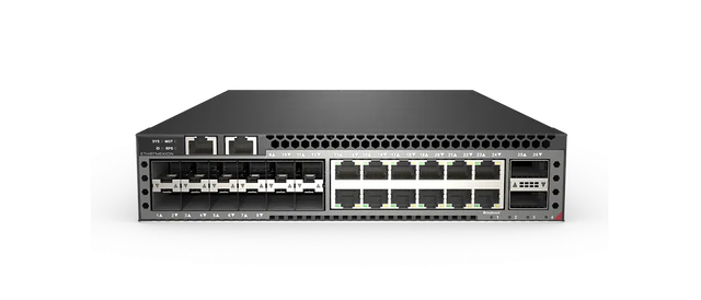 S5412X12TH-2C-EI, Halfsize switch with12x10GSFP+,12x10GBase-T,2x100GQSFP28, 81W, L3 Management Switch 商品配图