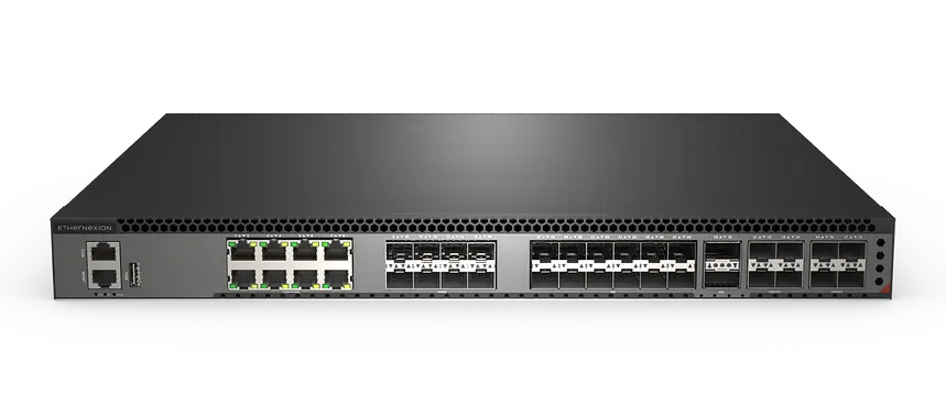 S5412X-8G8S8N2Q-EI, 12x10GSFP+,8x1GBase-T,8x1GSFP,8x25GSFP28,2x40GQSFP+, 72W, L3 Management Switch